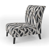 White And Black Minimalist Elegance- Upholstered Accent Chair