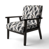 White And Black Minimalist Elegance- Upholstered Accent Chair