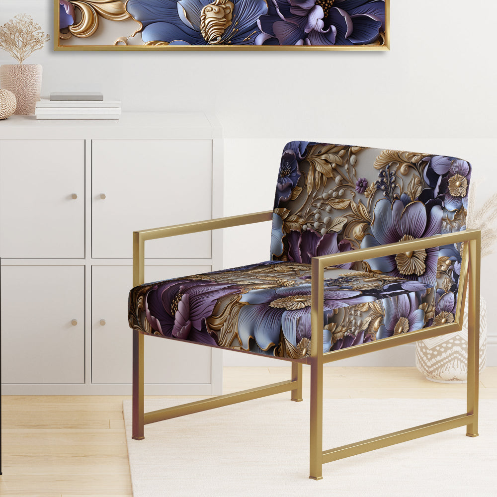 Royal And Purple And Golden Regal Opulence - Cottage Accent Side Chair