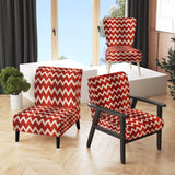 Fiery Red Chevron Passion - Glam Accent Slipper Chair