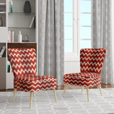 Fiery Red Chevron Passion - Glam Accent Slipper Chair