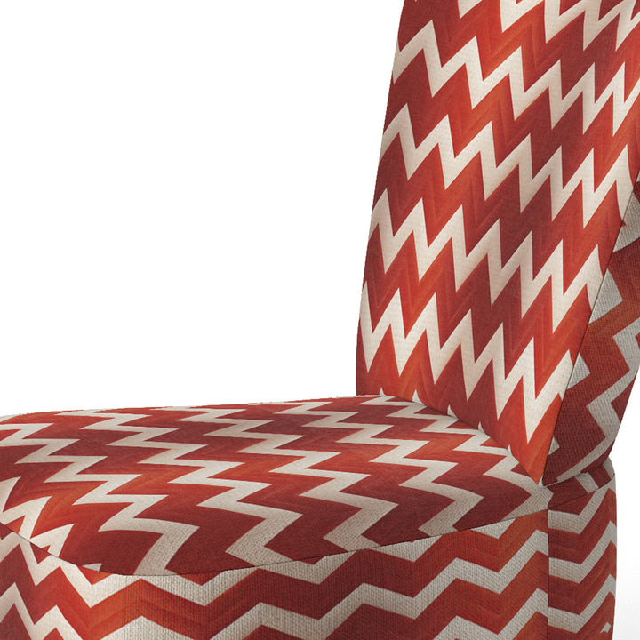Fiery Red Chevron Passion - Glam Accent Slipper Chair