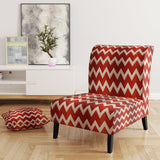 Fiery Red Chevron Passion - Glam Accent Slipper Chair