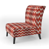 Fiery Red Chevron Passion - Glam Accent Slipper Chair
