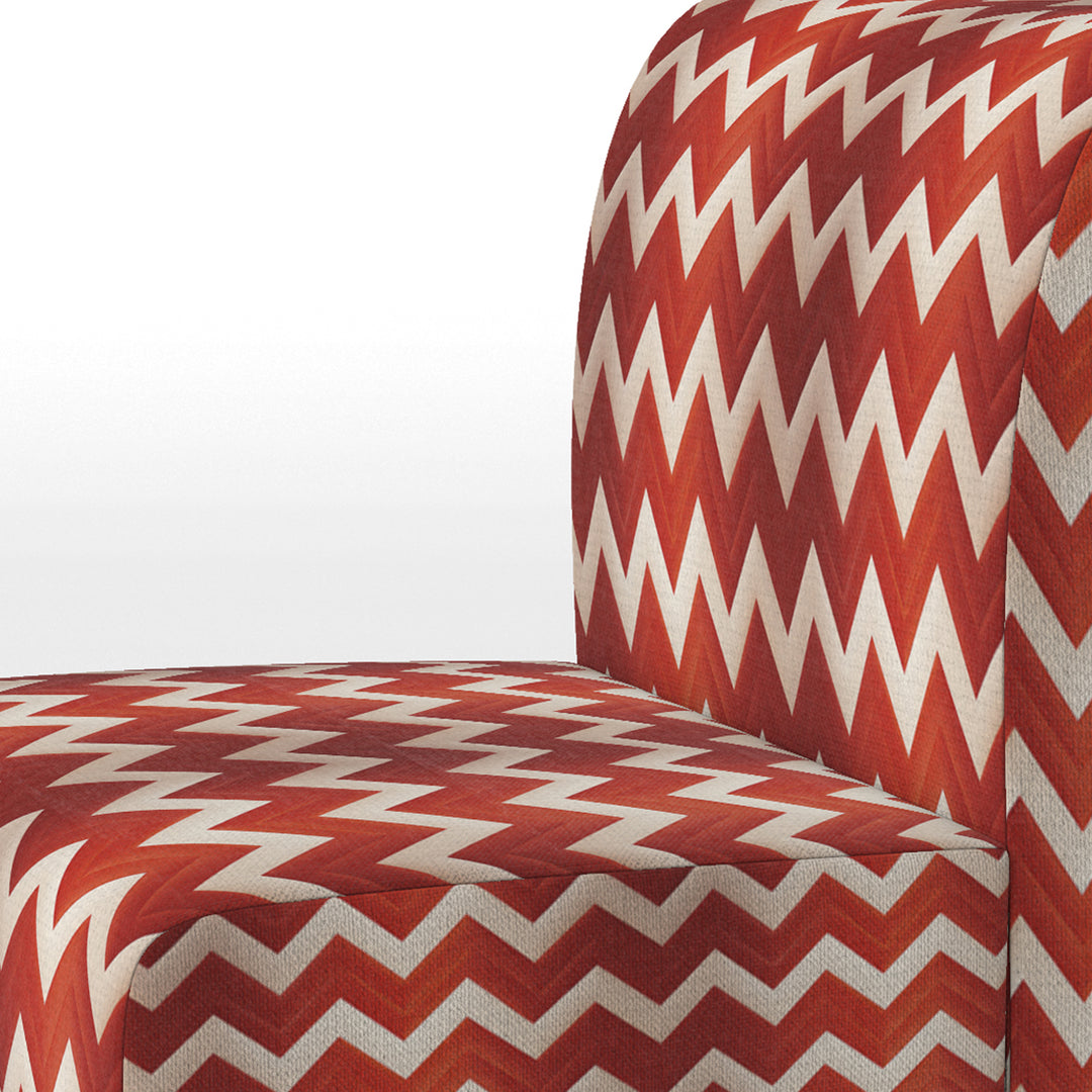 Fiery Red Chevron Passion - Glam Accent Slipper Chair
