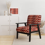 Fiery Red Chevron Passion - Glam Accent Slipper Chair