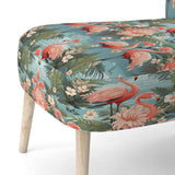 Flamingo Botanical Bliss Tropical Animal Pattern- Upholstered Accent Chair