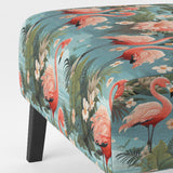 Flamingo Botanical Bliss Tropical Animal Pattern- Upholstered Accent Chair