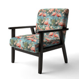 Flamingo Botanical Bliss Tropical Animal Pattern- Upholstered Accent Chair