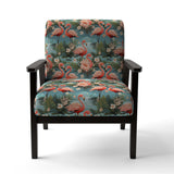 Flamingo Botanical Bliss Tropical Animal Pattern- Upholstered Accent Chair