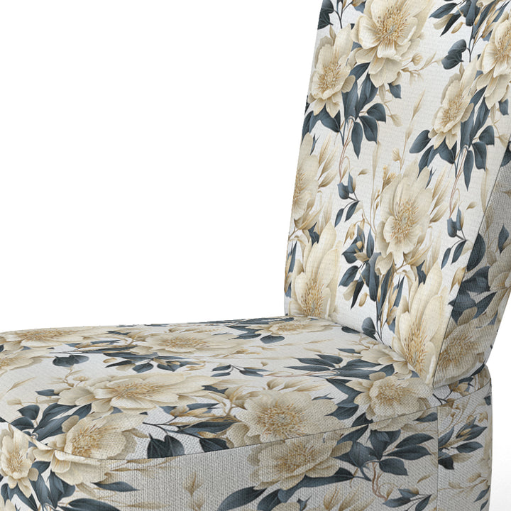 Harmony Of White And Blue Poppies - Cottage Accent Side Chair