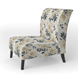Harmony Of White And Blue Poppies - Cottage Accent Side Chair