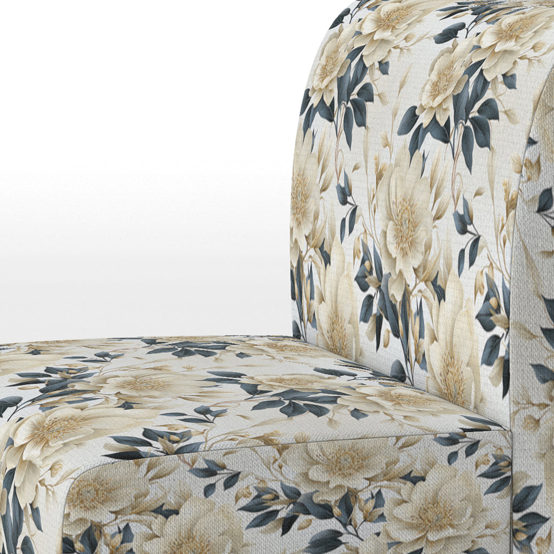Harmony Of White And Blue Poppies - Cottage Accent Side Chair