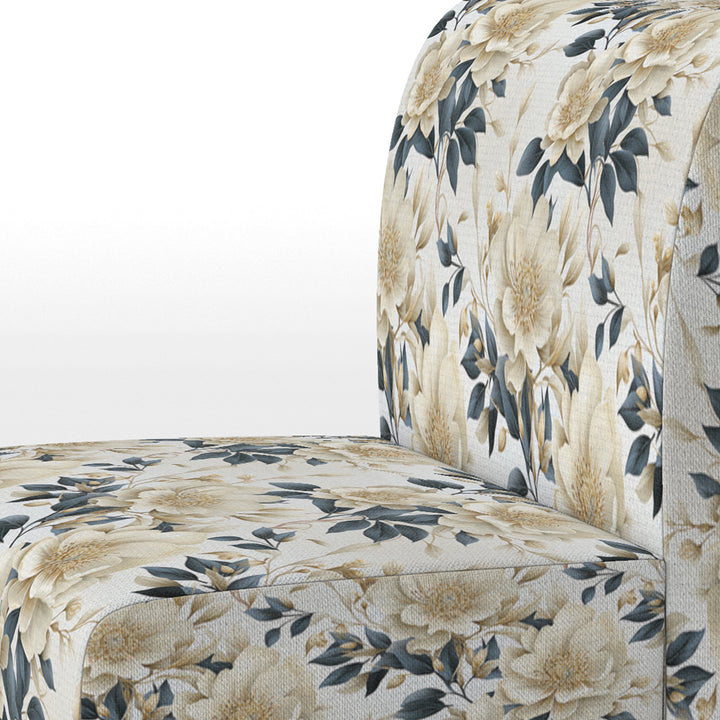 Harmony Of White And Blue Poppies - Cottage Accent Side Chair