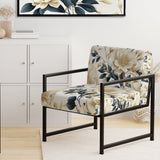 Harmony Of White And Blue Poppies - Cottage Accent Side Chair