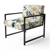 Harmony Of White And Blue Poppies - Cottage Accent Side Chair