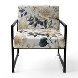 Harmony Of White And Blue Poppies - Cottage Accent Side Chair
