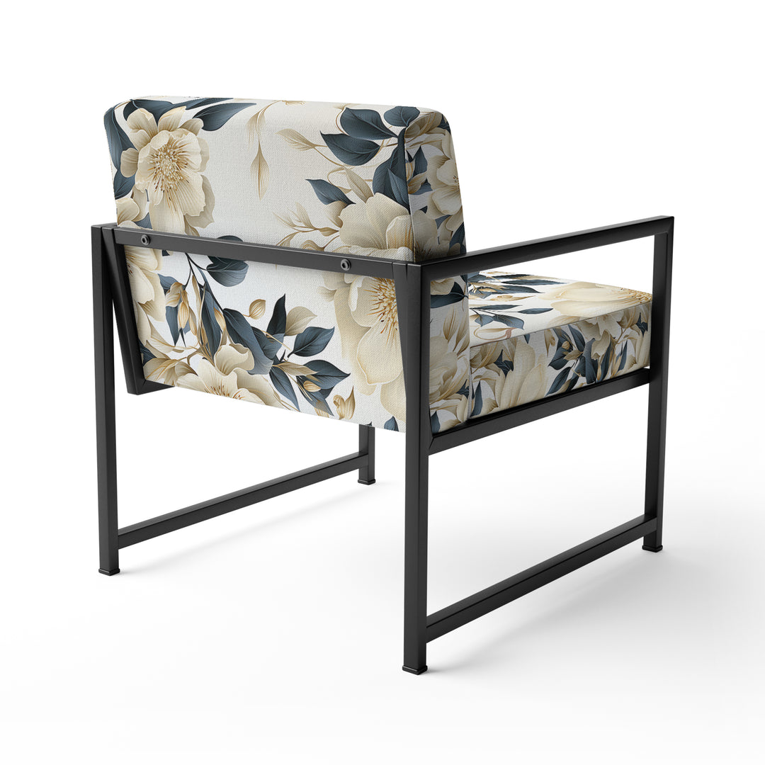 Harmony Of White And Blue Poppies - Cottage Accent Side Chair