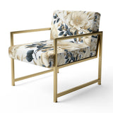 Harmony Of White And Blue Poppies - Cottage Accent Side Chair