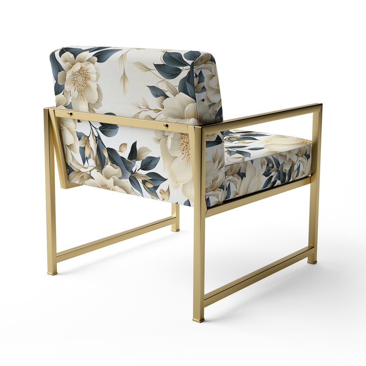 Harmony Of White And Blue Poppies - Cottage Accent Side Chair