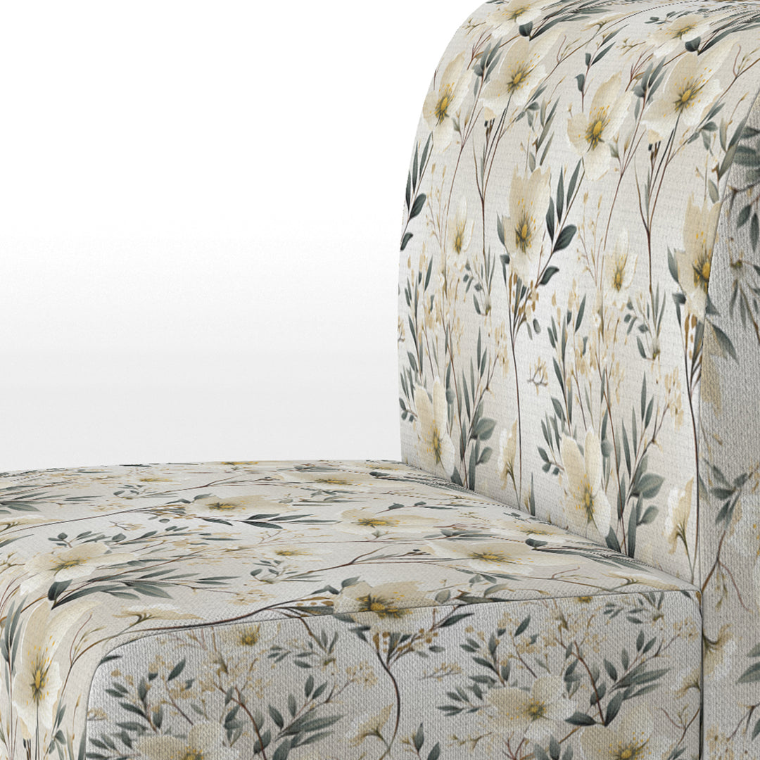 Harmony Of White And Blue Daffodil - Cottage Accent Slipper Chair