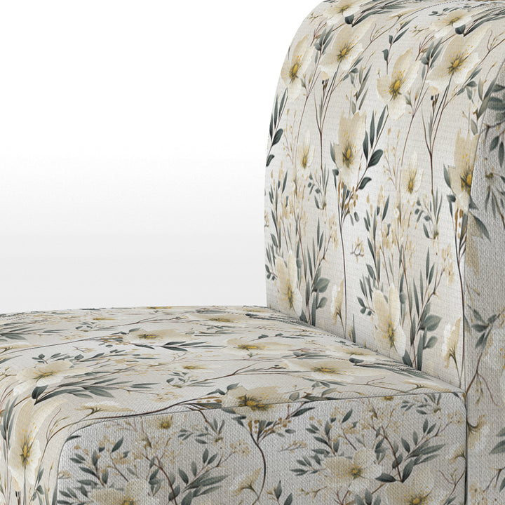 Harmony Of White And Blue Daffodil - Cottage Accent Slipper Chair