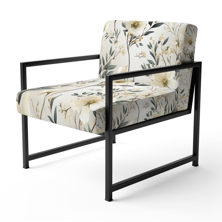 Harmony Of White And Blue Daffodil - Cottage Accent Slipper Chair