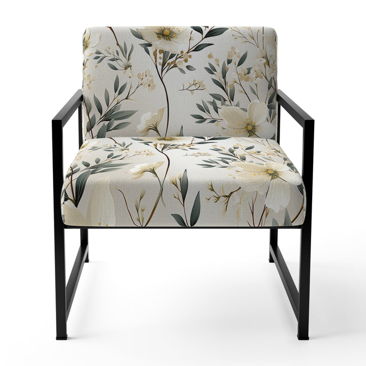 Harmony Of White And Blue Daffodil - Cottage Accent Slipper Chair
