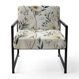 Harmony Of White And Blue Daffodil - Cottage Accent Slipper Chair