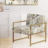 Harmony Of White And Blue Daffodil - Cottage Accent Slipper Chair