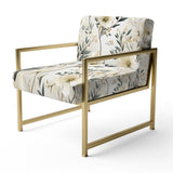 Harmony Of White And Blue Daffodil - Cottage Accent Slipper Chair