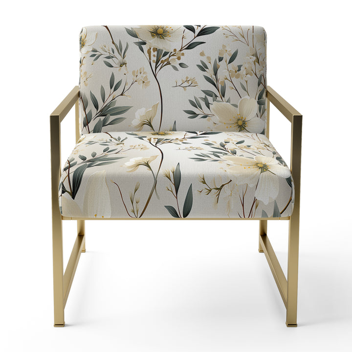 Harmony Of White And Blue Daffodil - Cottage Accent Slipper Chair