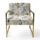 Harmony Of White And Blue Daffodil - Cottage Accent Slipper Chair