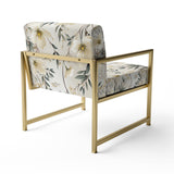 Harmony Of White And Blue Daffodil - Cottage Accent Slipper Chair