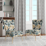 Sandy Beige And Blue Hydrangea Tranquility - Cottage Arm Chair