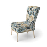 Sandy Beige And Blue Hydrangea Tranquility - Cottage Arm Chair