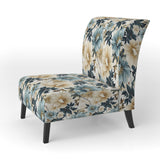 Sandy Beige And Blue Hydrangea Tranquility - Cottage Arm Chair