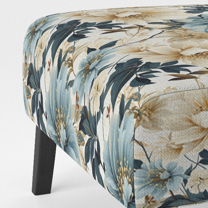 Sandy Beige And Blue Hydrangea Tranquility - Cottage Arm Chair