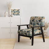 Sandy Beige And Blue Hydrangea Tranquility - Cottage Arm Chair