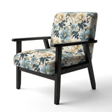 Sandy Beige And Blue Hydrangea Tranquility - Cottage Arm Chair