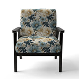 Sandy Beige And Blue Hydrangea Tranquility - Cottage Arm Chair