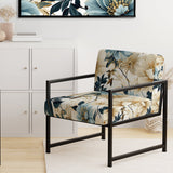 Sandy Beige And Blue Hydrangea Tranquility - Cottage Arm Chair