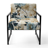 Sandy Beige And Blue Hydrangea Tranquility - Cottage Arm Chair