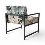 Sandy Beige And Blue Hydrangea Tranquility - Cottage Arm Chair