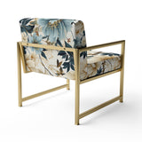 Sandy Beige And Blue Hydrangea Tranquility - Cottage Arm Chair