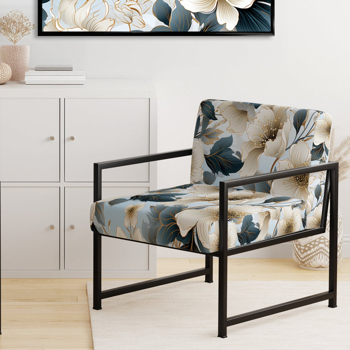 Contemporary Floral Elegance Cottage Collage - Cottage Arm Chair