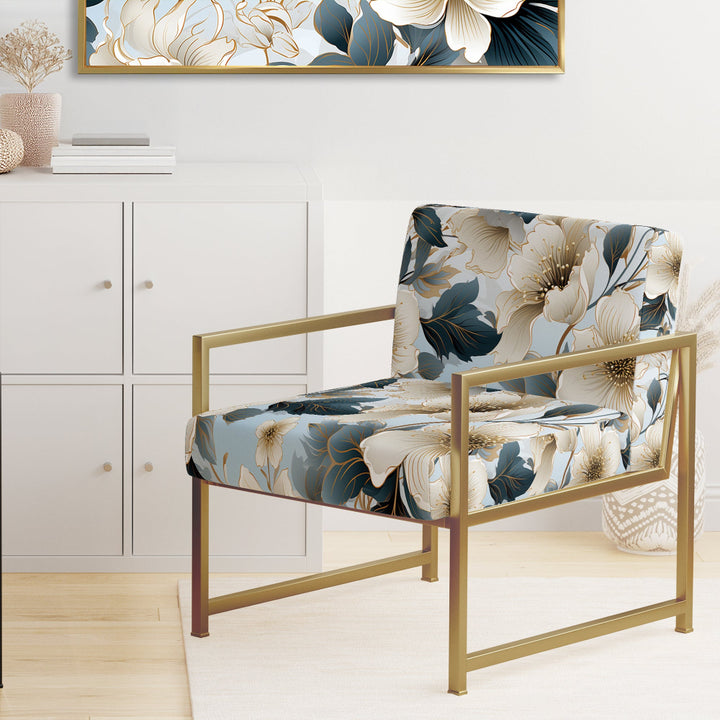 Contemporary Floral Elegance Cottage Collage - Cottage Arm Chair