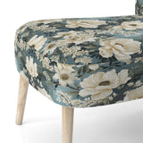 White And Blue Delicate Poppies Flowers - Cottage Accent Side Chair