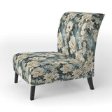 White And Blue Delicate Poppies Flowers - Cottage Accent Side Chair