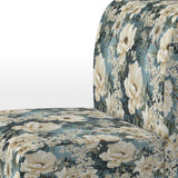 White And Blue Delicate Poppies Flowers - Cottage Accent Side Chair